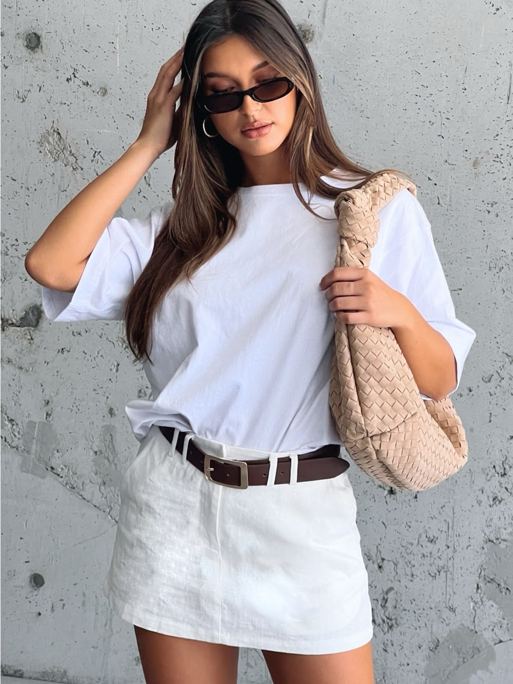 White Fox Boutique White Linen Mini Skort